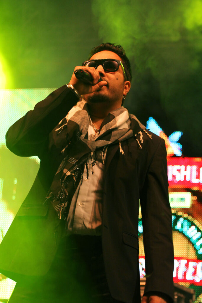 Bollywood singer Mika Singh performing for fans at Kingfisher Premium The Great Indian Octoberfest