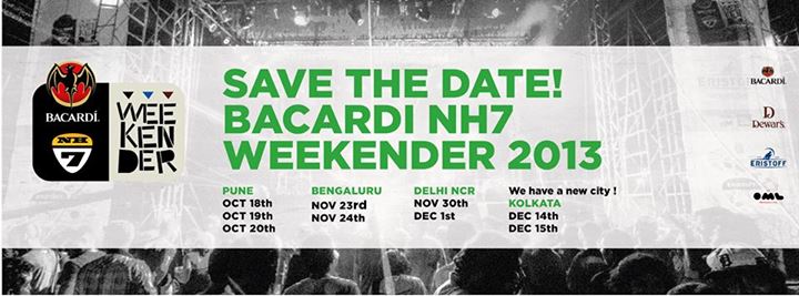 The line-up of Bacardi NH7 Weekender 2013 is Out.