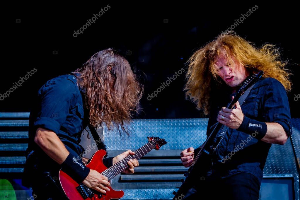 Megadeth performing on stage during  music festival