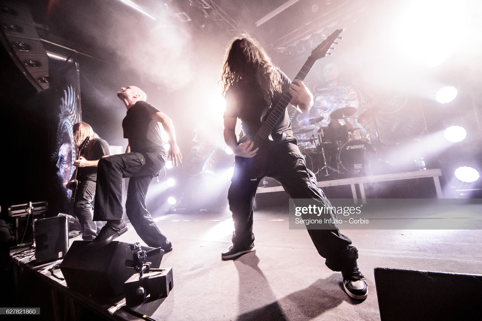 MILAN, ITALY - DECEMBER 03: Swedish extreme metal band Meshuggah perform on stage on December 3, 2016 in Milan, Italy. (Photo by Sergione Infuso/Corbis via Getty Images)